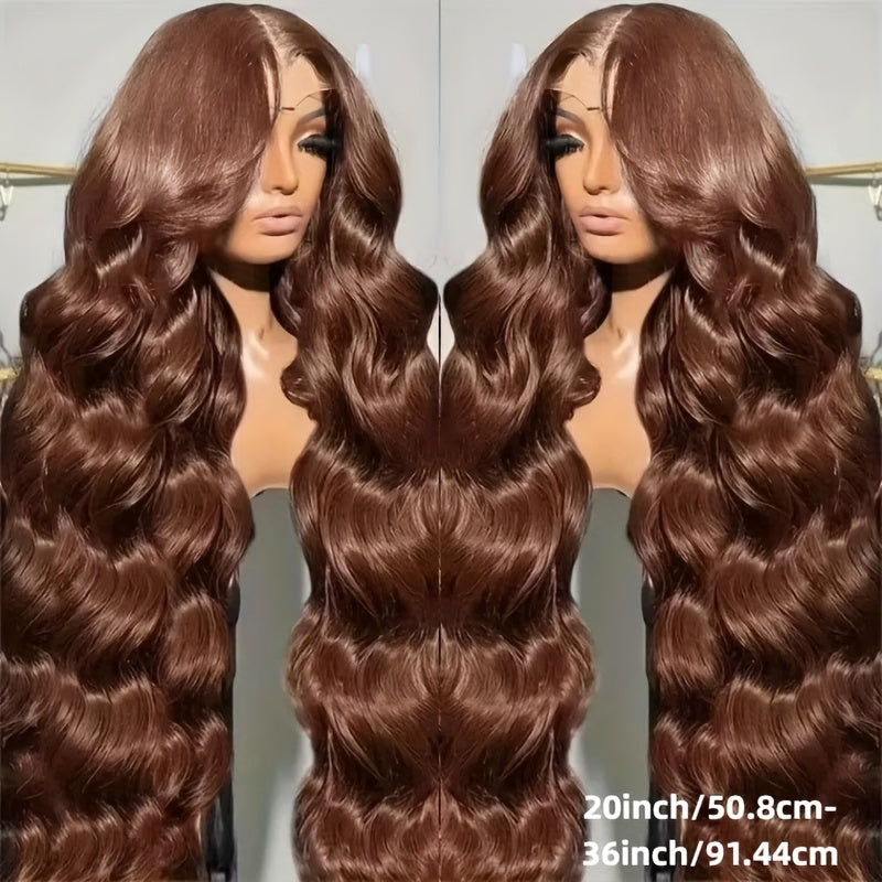Chocolate Brown Lace Front Wig 13x6 Body Wave HD Lace Front Wigs Pre Plucked with Baby Hair Glueless Human Hair Wigs