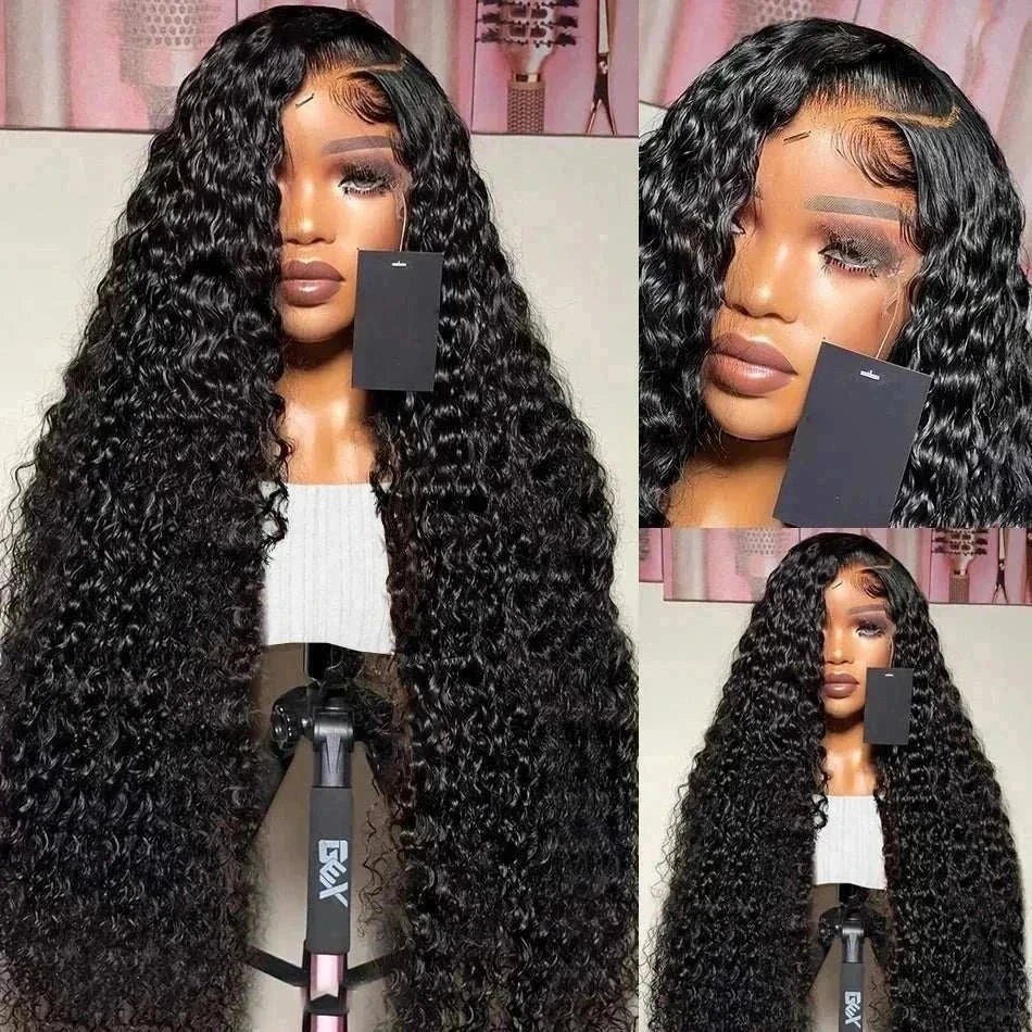 Authentic 250% Brazilian Loose Deep Wave HD Lace Front Wig, 30-32 inch length, transparent lace, curly human hair.
