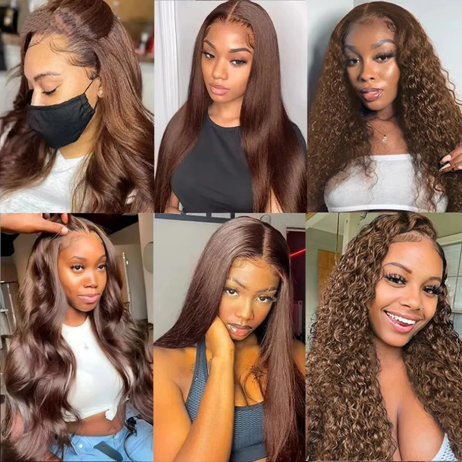 Chocolate Brown Lace Front Wig Body Wave Wig 13x6 Hd Lace Frontal Wig 250 Density Human Hair Wigs