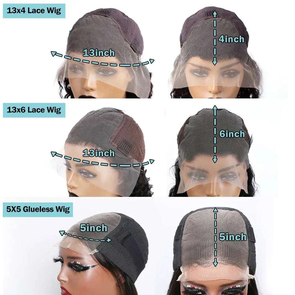 Body Wave 13x4 13x6 Transparent Lace Front Human Hair Wigs Brazilian Remy 40 Inch, featuring cap design details.