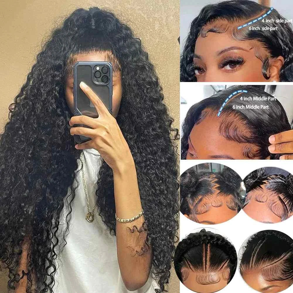 220 Density Water Wave Curly Wig, Brazilian Pre-plucked, Bleach Knot Wigs, Quick 3-Day Delivery