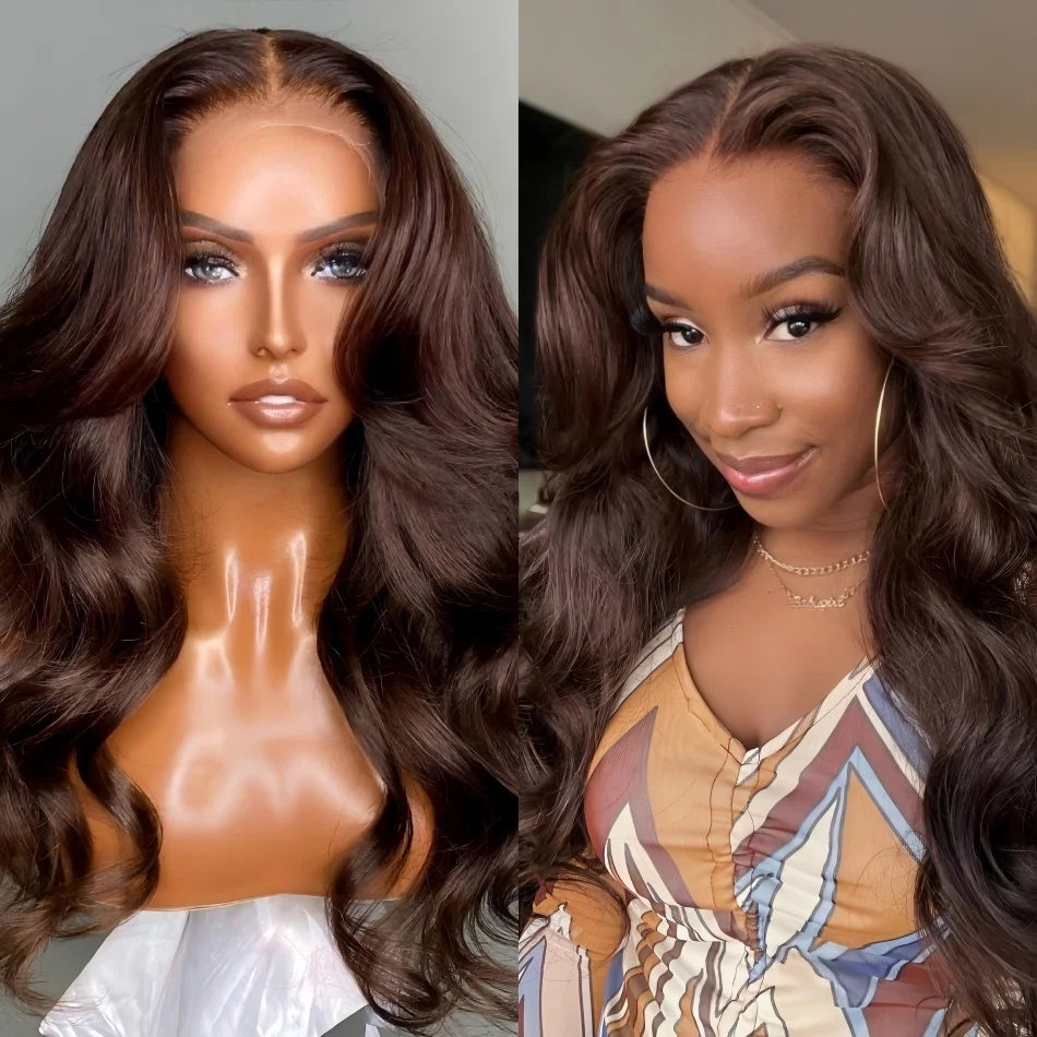 Chocolate Brown Lace Front Wig Body Wave Wig 13x6 Hd Lace Frontal Wig 250 Density Human Hair Wigs