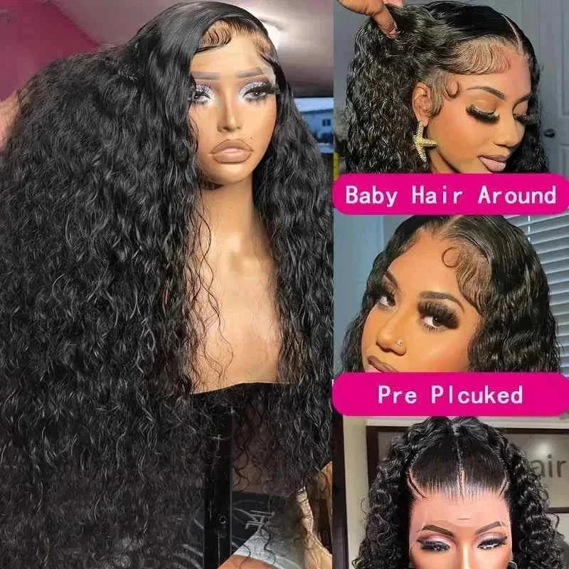Curly Wave Frontal Wig with 210 Density HD Lace and Deep Curly Human Hair.
