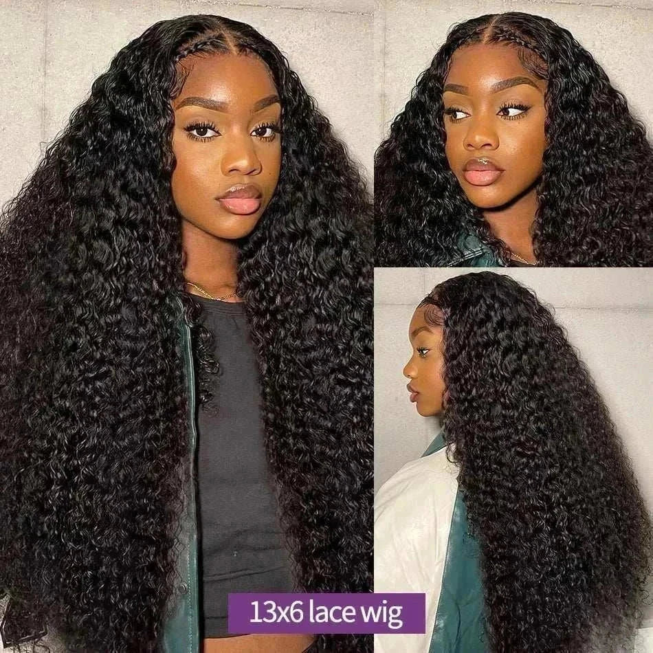 Authentic 250% Brazilian Loose Deep Wave HD Lace Front Wig, 30-32 Inch, real human hair, transparent lace frontal.