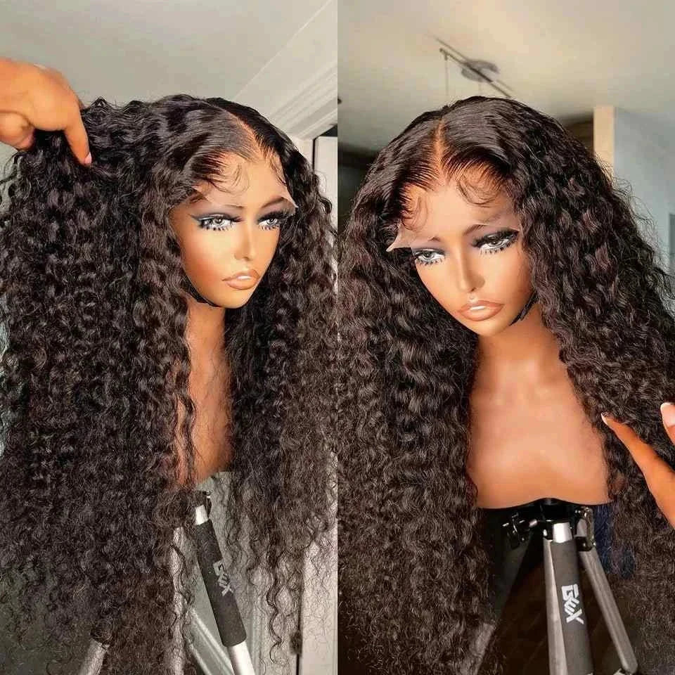 HD Lace Frontal Wig with Deep Curly Wave, 13x4 13x6, Human Hair, 210 Density, Pre-bleached, 3 Day Delivery.