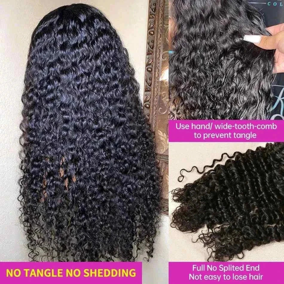 HD lace frontal wig with 13x4, 13x6 deep curly wave, pre-bleached, 210 density, no tangle, no shedding.