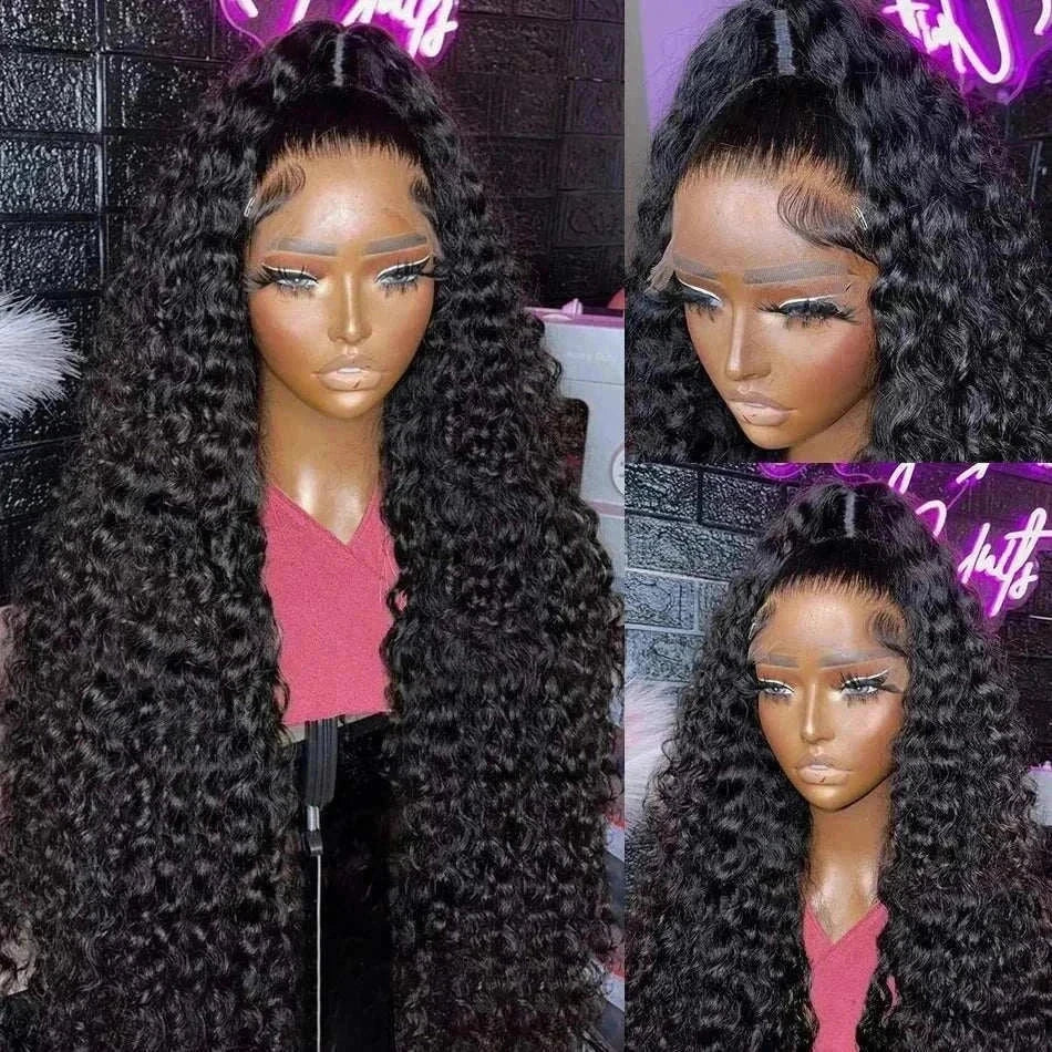 Authentic 250% Brazilian Loose Deep Wave HD Lace Front Wig, 30-32 Inch, Human Hair, Transparent Lace, Remy Grade, 13x4 Frontal, City African Wigs.