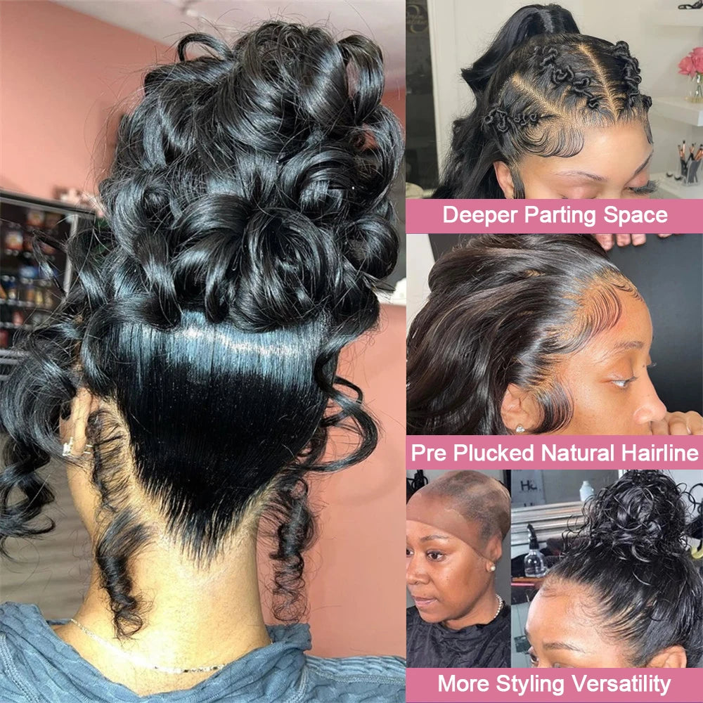 360 Full Lace Wig Human Hair Pre Plucked Deep Wave Frontal Wig Natural Hairline Hd Lace Wigs 30 40 Inch Curly Wigs