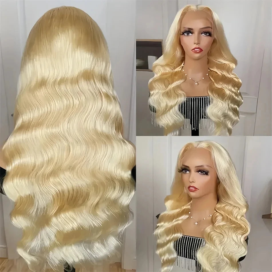 30 Inch 613 Blonde 13x6 Lace Front Wig Human Hair Body Wave Blonde Straight HD Lace Front Pre Plucked Wig