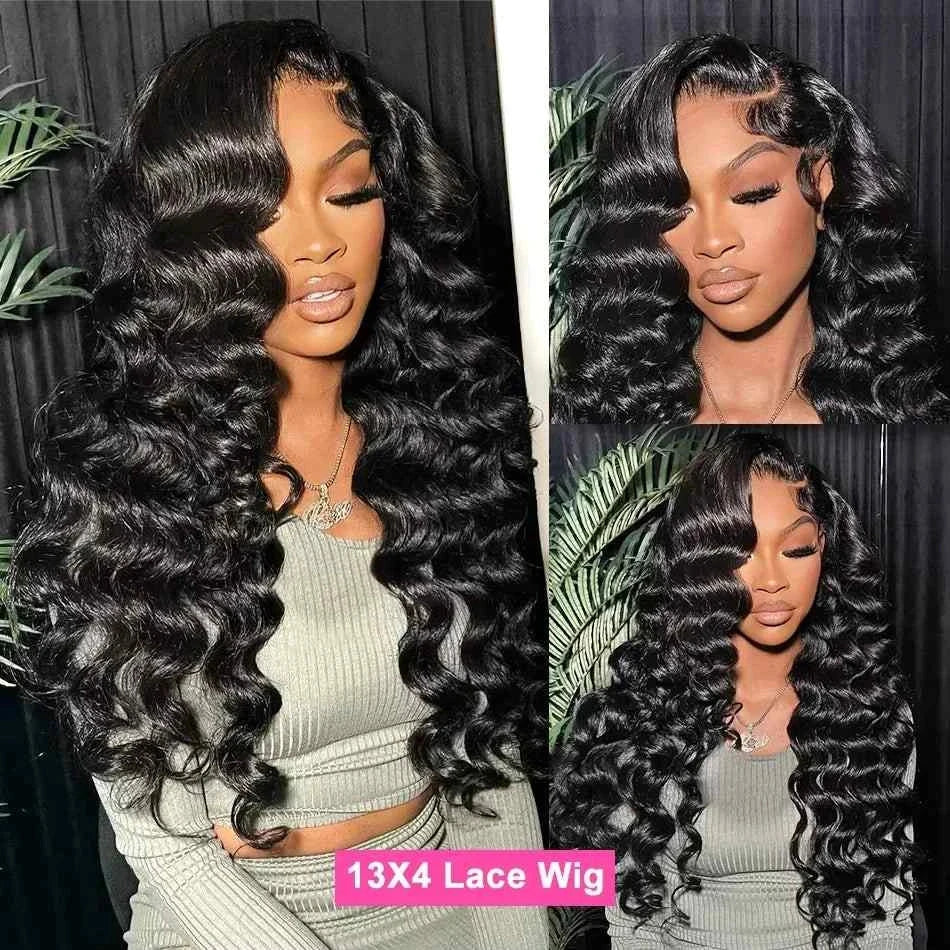 28 30 inch loose wave HD lace frontal wig, Brazilian deep wave curly, 250% density.