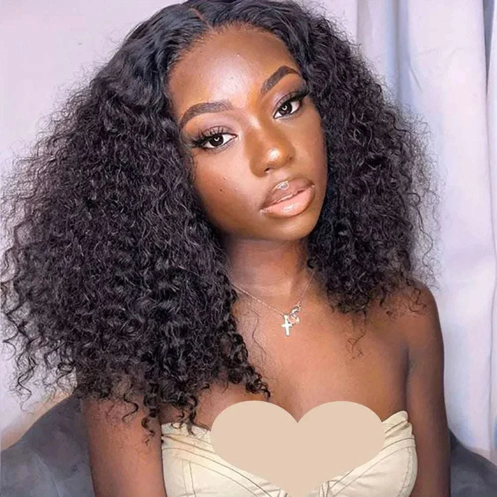 13x4 transparent lace water wave human hair wig with pre-plucked hairline and HD lace front, featuring curly Brazilian Remy hair.