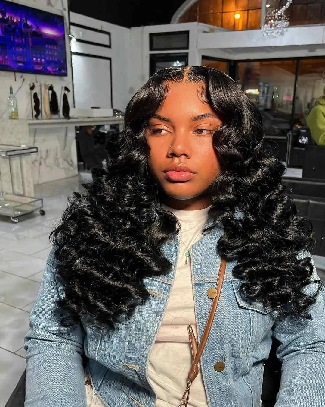 28 30 inch loose wave 13x6 HD lace frontal wig, Brazilian human hair.