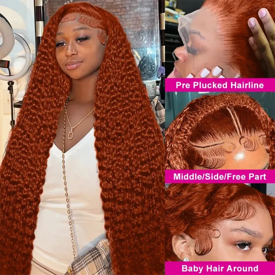 250 Density 350 Orange Ginger Hair Wigs