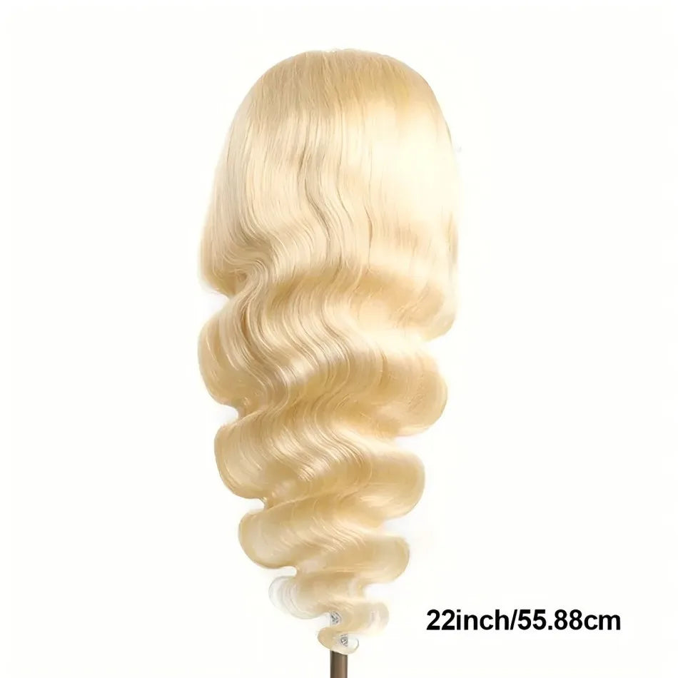 38 Inch 613 13x6 Lace Front Wig Human Hair Body Wave Blonde 613 HD Lace Front Pre Plucked Wig