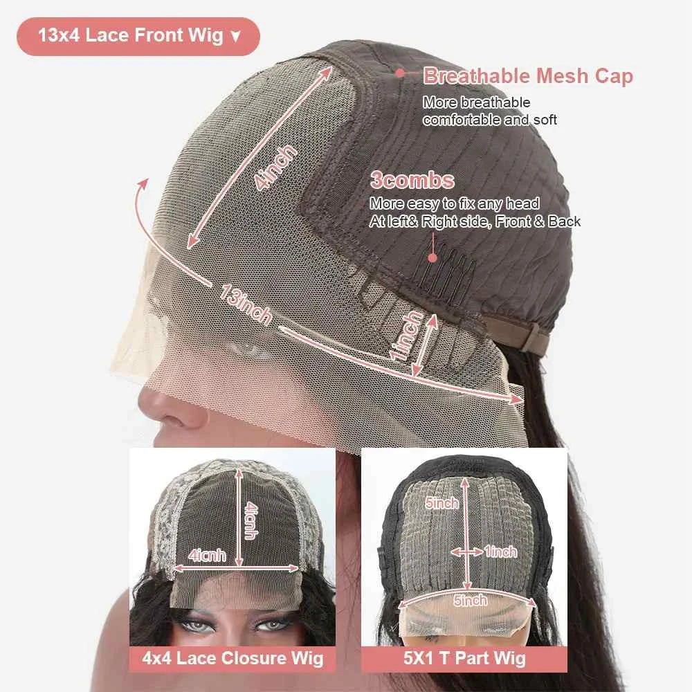 Short curly bob human hair wig with loose deep wave, lace front, and breathable mesh cap.