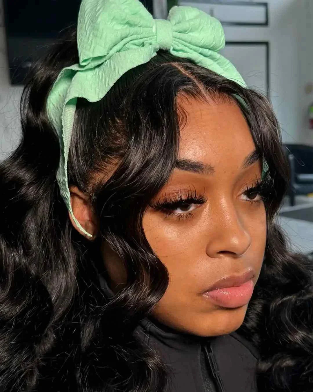 28 30 inch loose wave Brazilian HD lace front wig with deep wave curls and human hair.