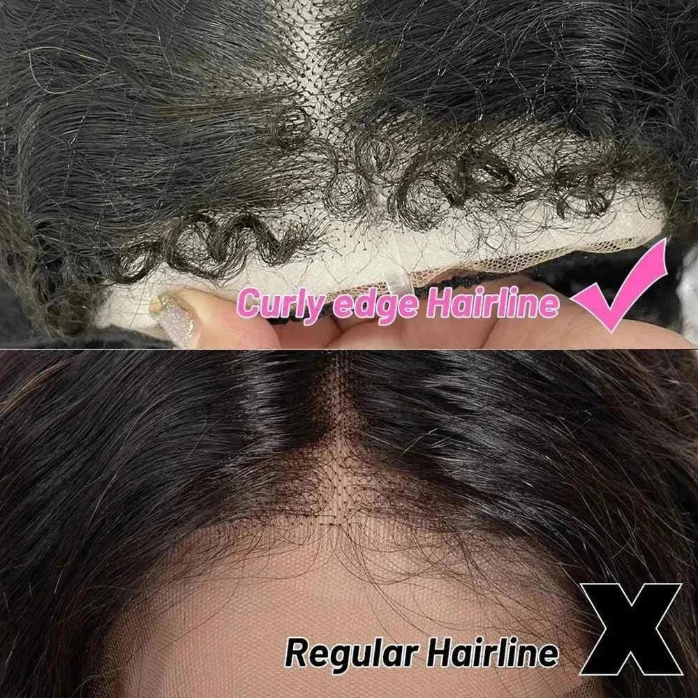 Kinky curly bob human hair wig with 4c edges, natural hairline, transparent lace front, and short curly bob style closure.