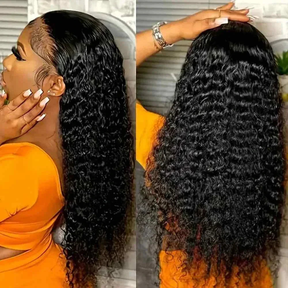 Curly Wave Frontal Wig with 210 Density HD Lace and Deep Curly Waves