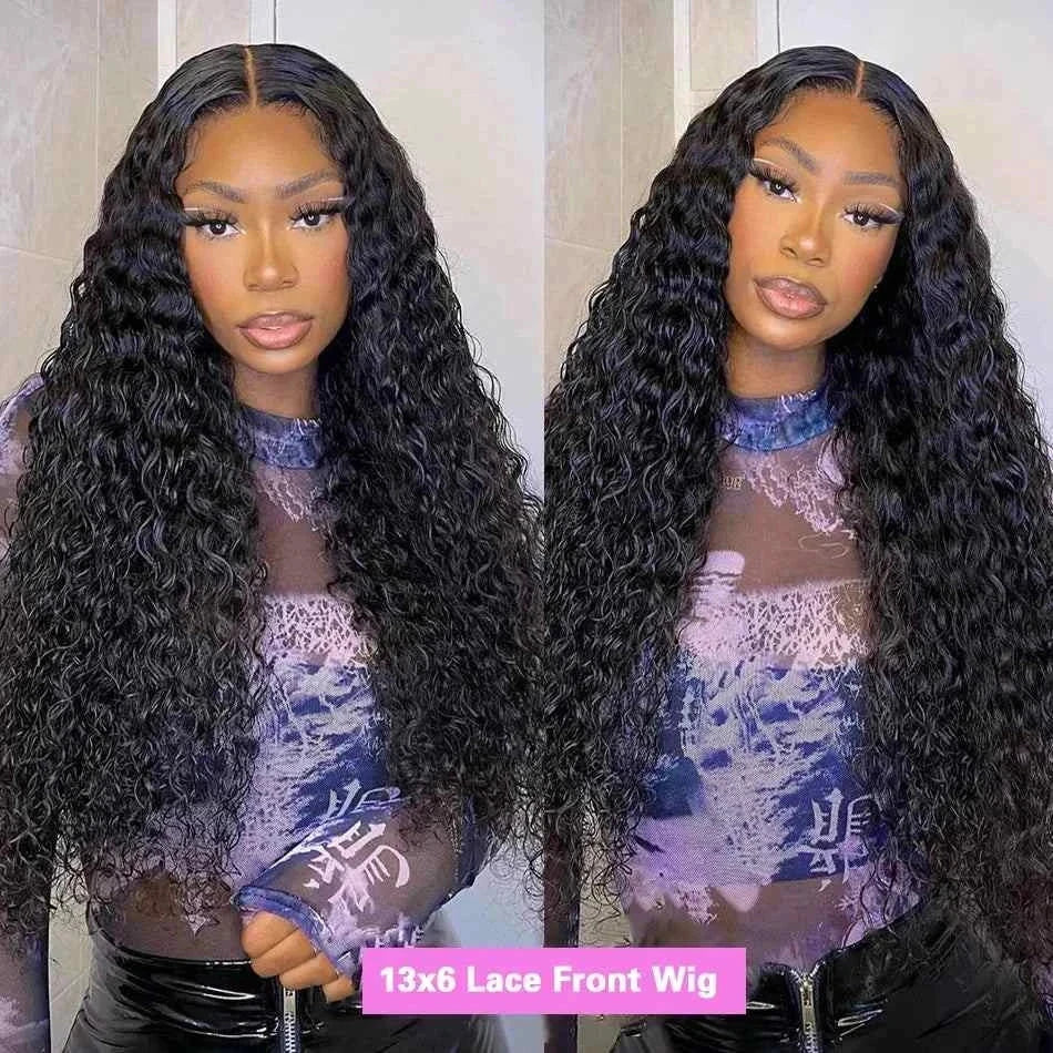 Curly Wave Frontal Wig with Deep Curly Waves and HD Lace