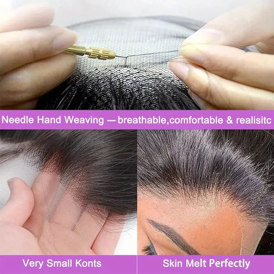 250% Density 30 Inch 13x6 Deep Wave Lace Frontal Wigs Curly Human Hair Wig HD Transparent Lace Front Pre Plucked Wig