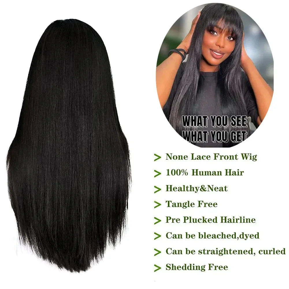 3x1 HD Lace Glueless Wig With Bangs europe