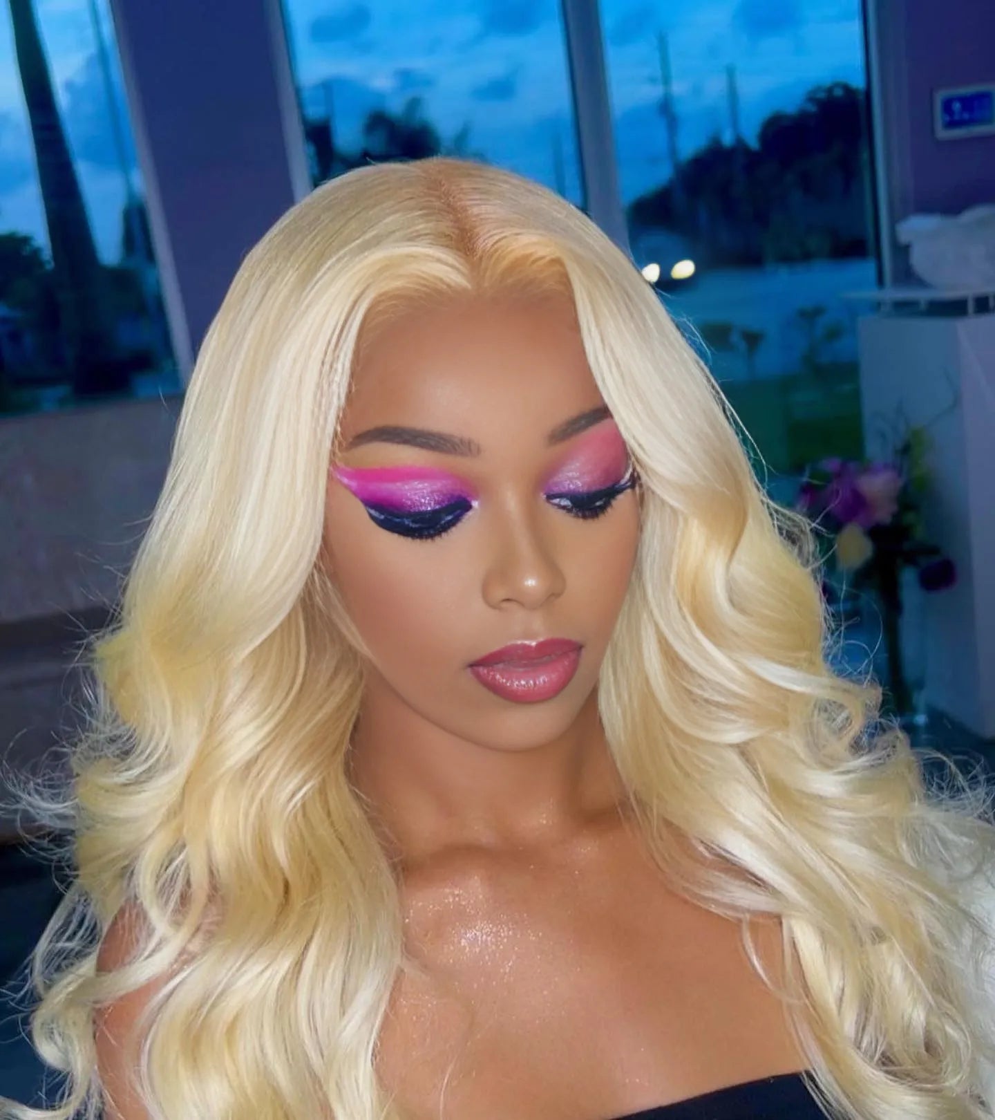 38 Inch 613 13x6 Lace Front Wig Human Hair Body Wave Blonde 613 HD Lace Front Pre Plucked Wig