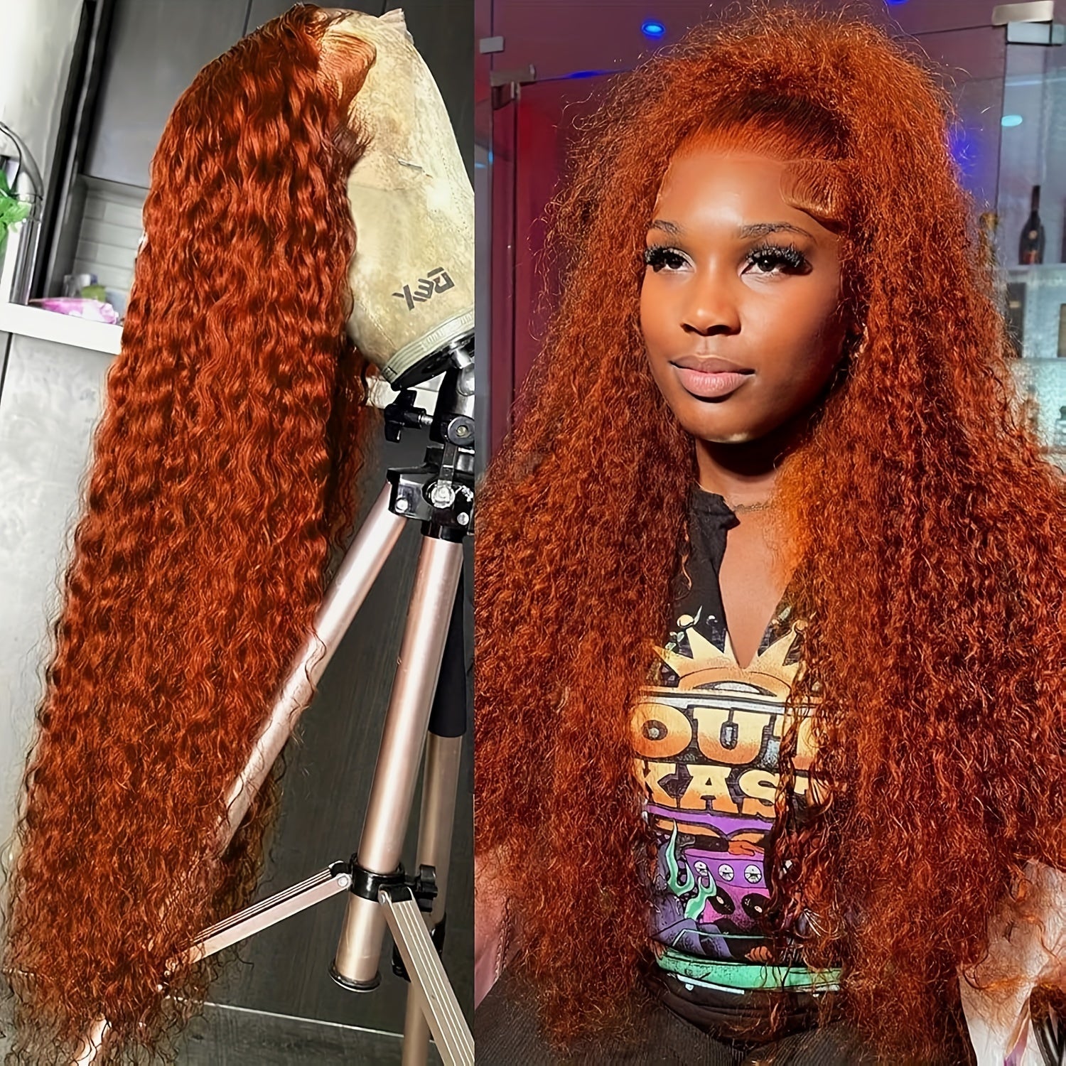 250 Density 350 Orange Ginger Curly Human Hair Wigs For Women 13x6 Hd Lace Frontal Deep Wave Wigs Brazilian Water Wave Color Wig
