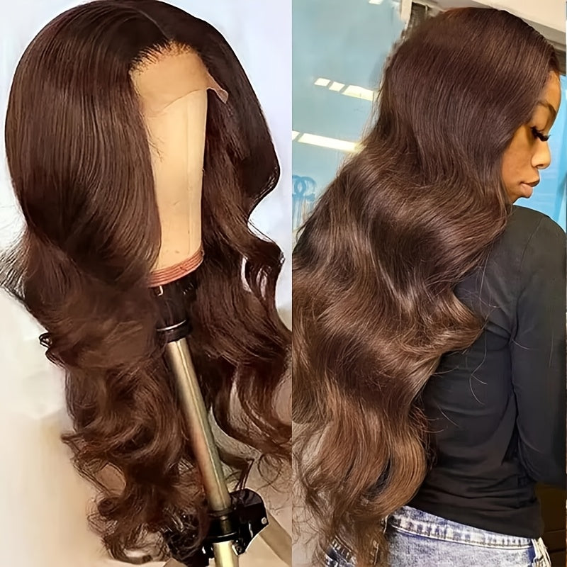 Chocolate Brown Lace Front Wig 13x6 Body Wave HD Lace Front Wigs Pre Plucked with Baby Hair Glueless Human Hair Wigs