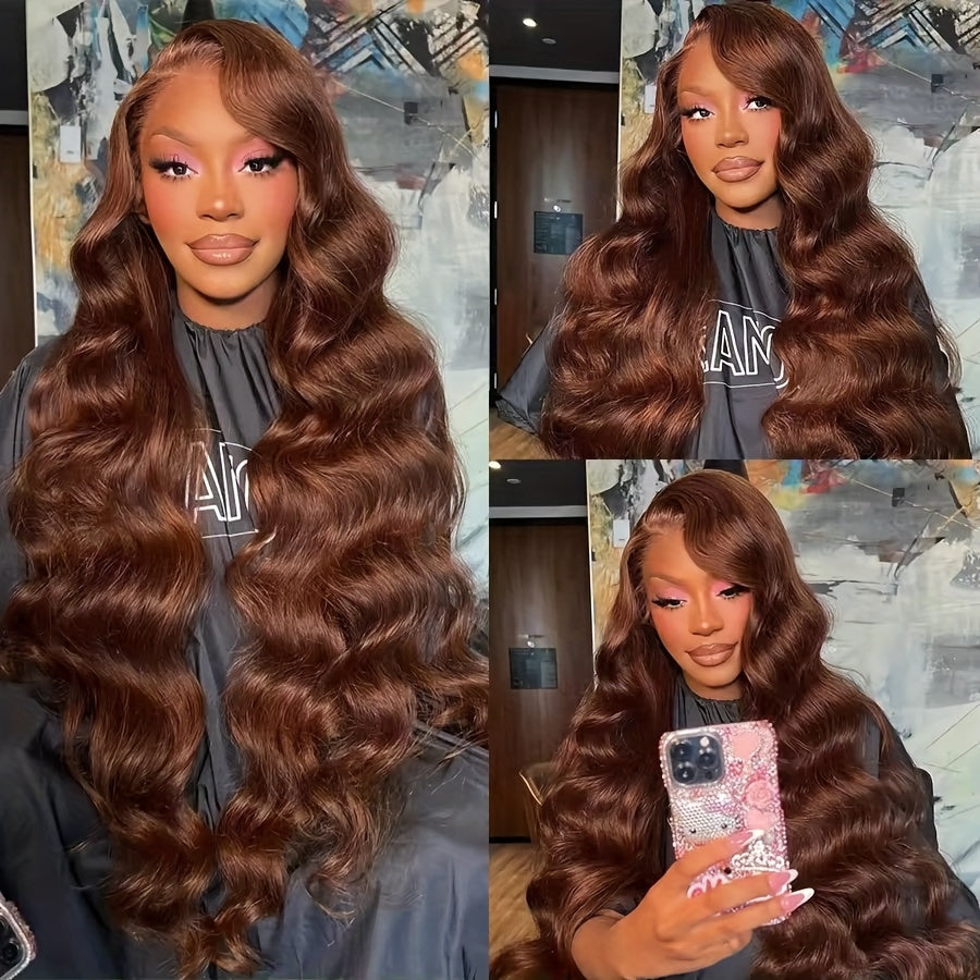 Chocolate Brown Lace Front Wig 13x6 Body Wave HD Lace Front Wigs Pre Plucked with Baby Hair Glueless Human Hair Wigs