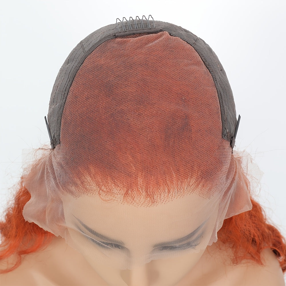 250 Density 350 Orange Ginger Curly Human Hair Wigs For Women 13x6 Hd Lace Frontal Deep Wave Wigs Brazilian Water Wave Color Wig