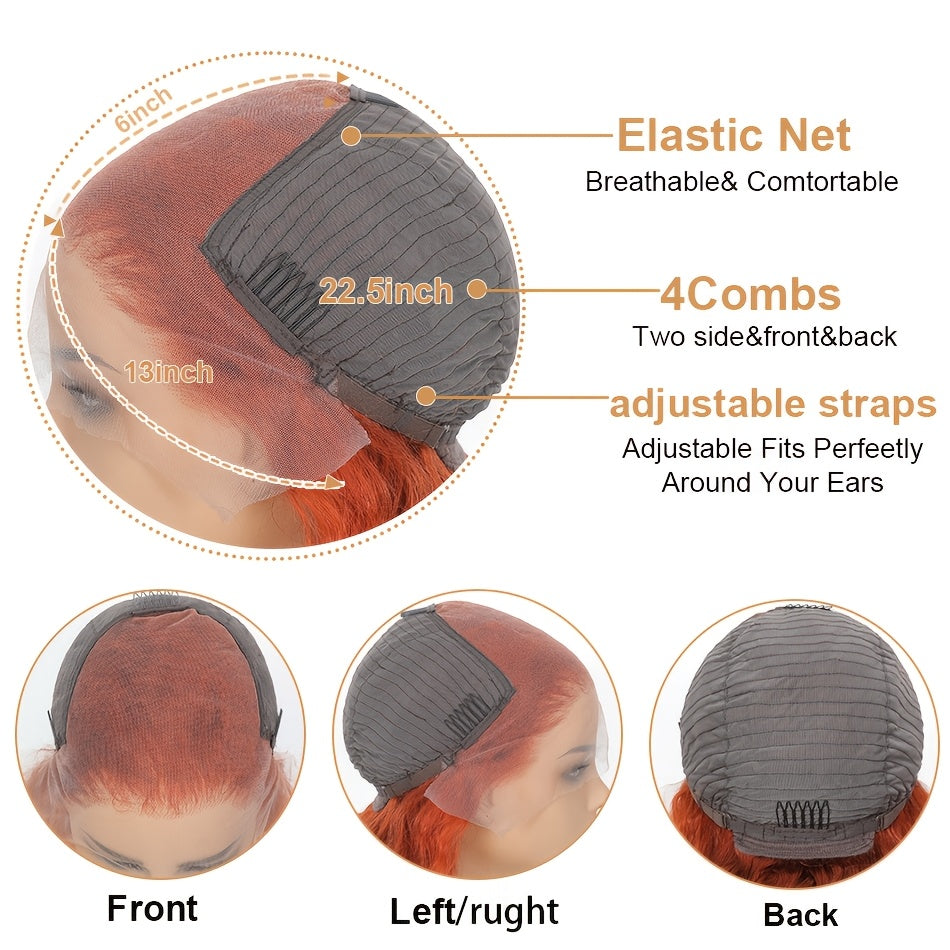 250 Density 350 Orange Ginger Curly Human Hair Wigs For Women 13x6 Hd Lace Frontal Deep Wave Wigs Brazilian Water Wave Color Wig