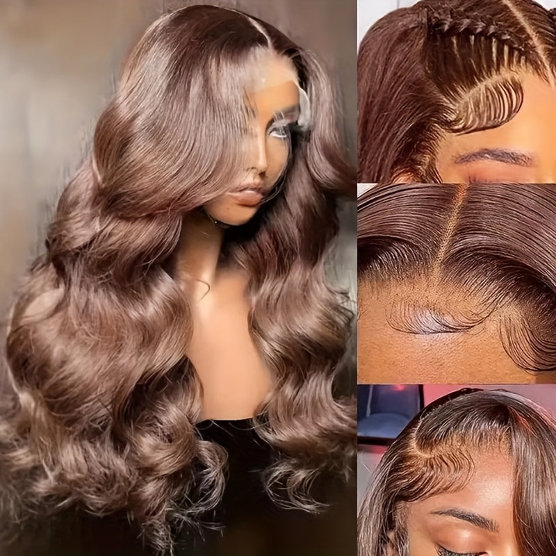 Chocolate Brown Lace Front Wig 13x6 Body Wave HD Lace Front Wigs Pre Plucked with Baby Hair Glueless Human Hair Wigs
