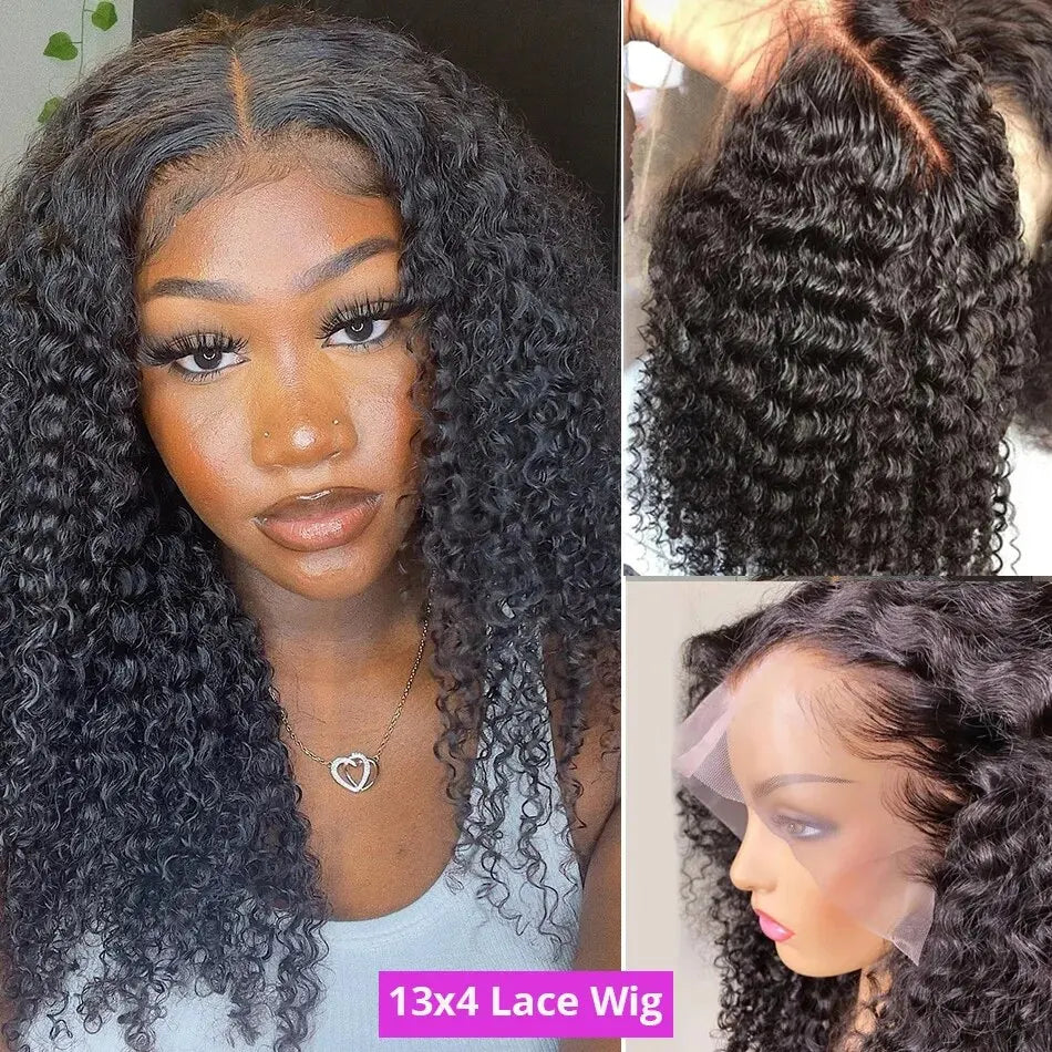 Water Wave Transparent Short Bob Jerry Curly 13x4 13x6 Lace Front Human Hair Wigs Lace Frontal Glueless 5x5 Closure Wig