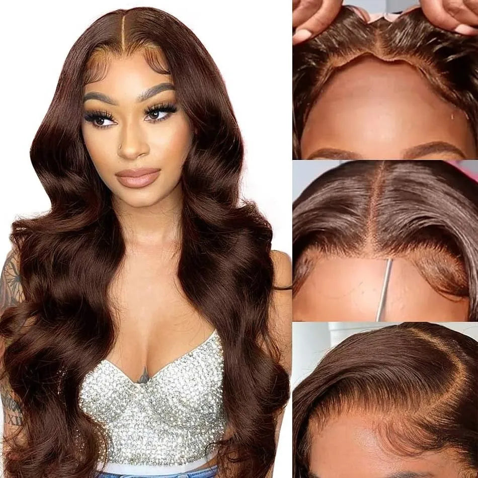 Chocolate Brown Lace Front Wig Body Wave Wig 13x6 Hd Lace Frontal Wig 250 Density Human Hair Wigs