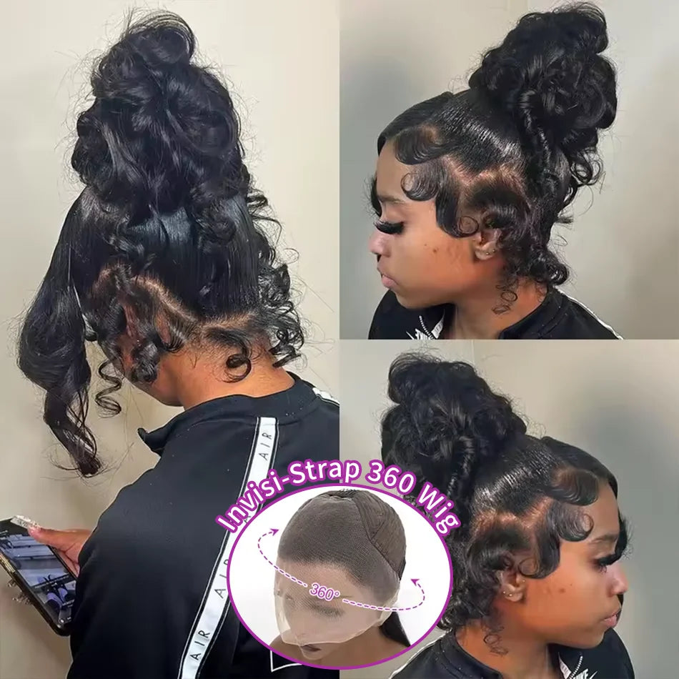 360 Full Lace Wig Human Hair Pre Plucked Deep Wave Frontal Wig Natural Hairline Hd Lace Wigs 30 40 Inch Curly  Wigs
