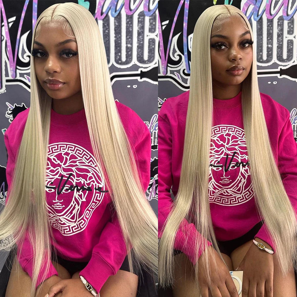 30 Inch 613 Blonde 13x6 Lace Front Wig Human Hair Body Wave Blonde Straight HD Lace Front Pre Plucked Wig