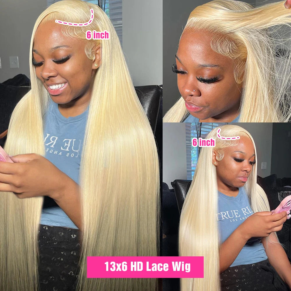 613 Blonde Lace Frontal Wig Human Hair 360 Full Lace Wig Pre Plucked Hd Lace Wig 13x6 Human Hair Glueless Wig For Women Colored