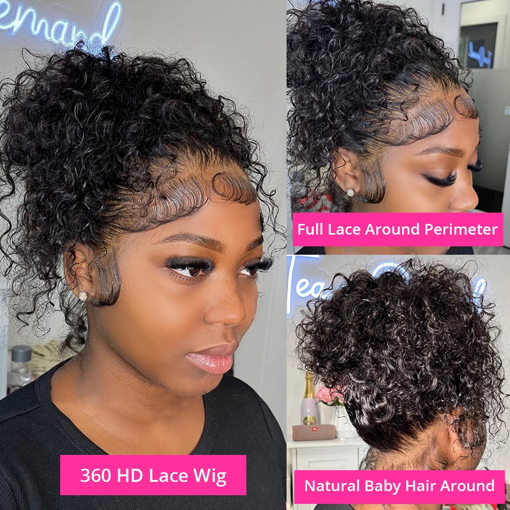 Authentic 360 Full Lace Deep Wave African Hair Wig