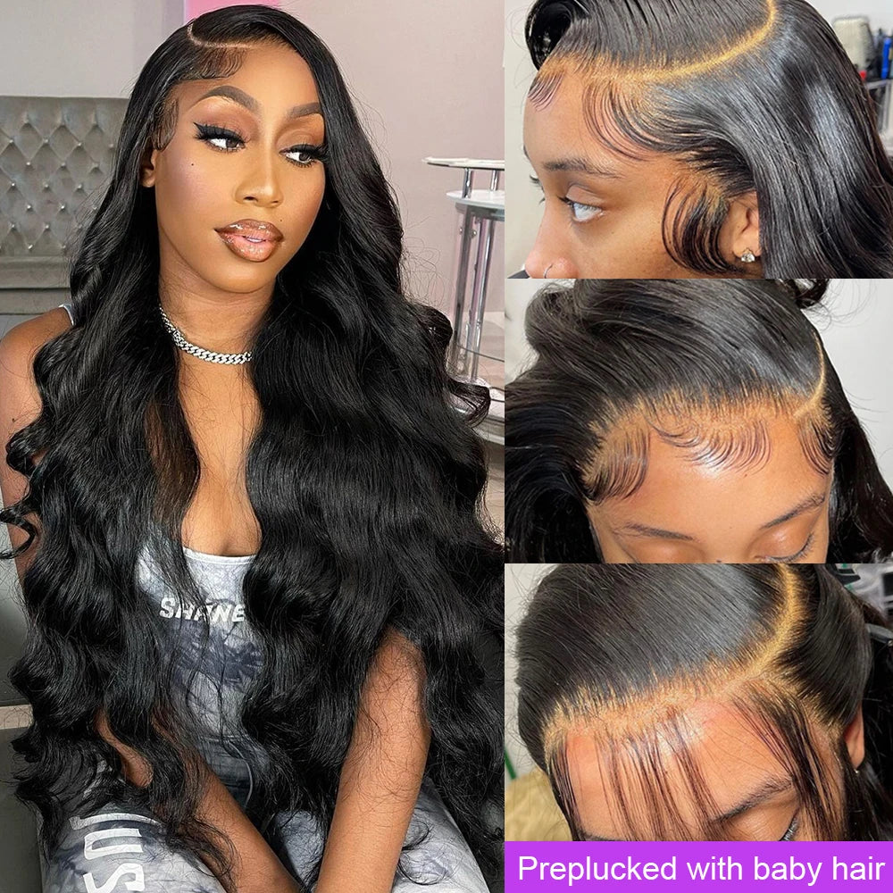 HD 200 ,250 Density Glueless Body Wave Human Hair Lace Front Wig 13x4 13x6 Lace Frontal