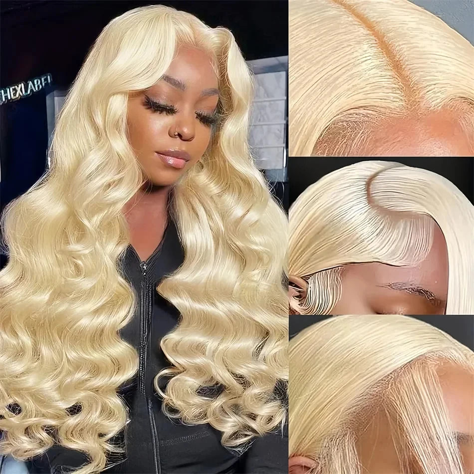 30 Inch 613 Blonde 13x6 Lace Front Wig Human Hair Body Wave Blonde Straight HD Lace Front Pre Plucked Wig