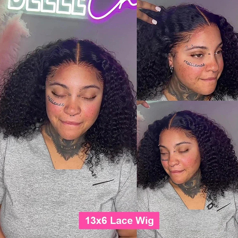250% 5x5 Closure Glueless Wigs Ready To Wear Lace Front Human Hair Wigs 13x4 13x6 Deep Wave Lace Frontal Wig Short Curly Bob Wig