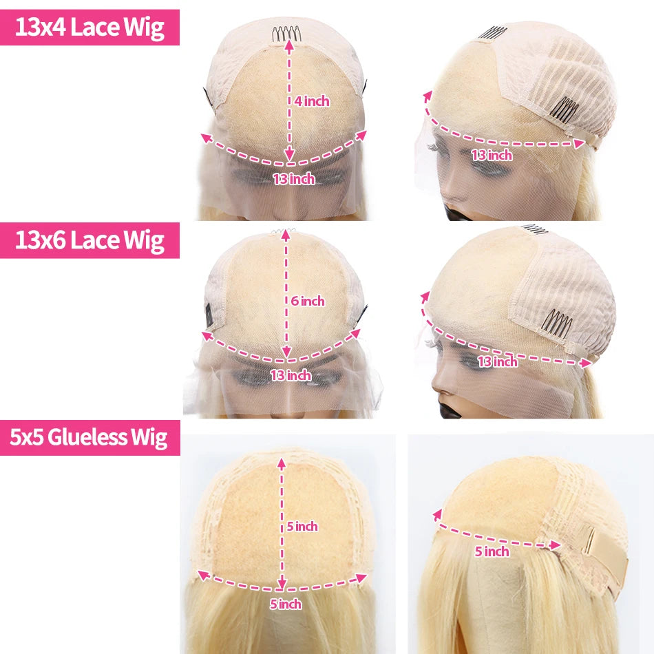Honey Blonde Color 13x6 HD Transparent Lace Frontal Body Wave Human Hair Wig 13X4 Front Wig