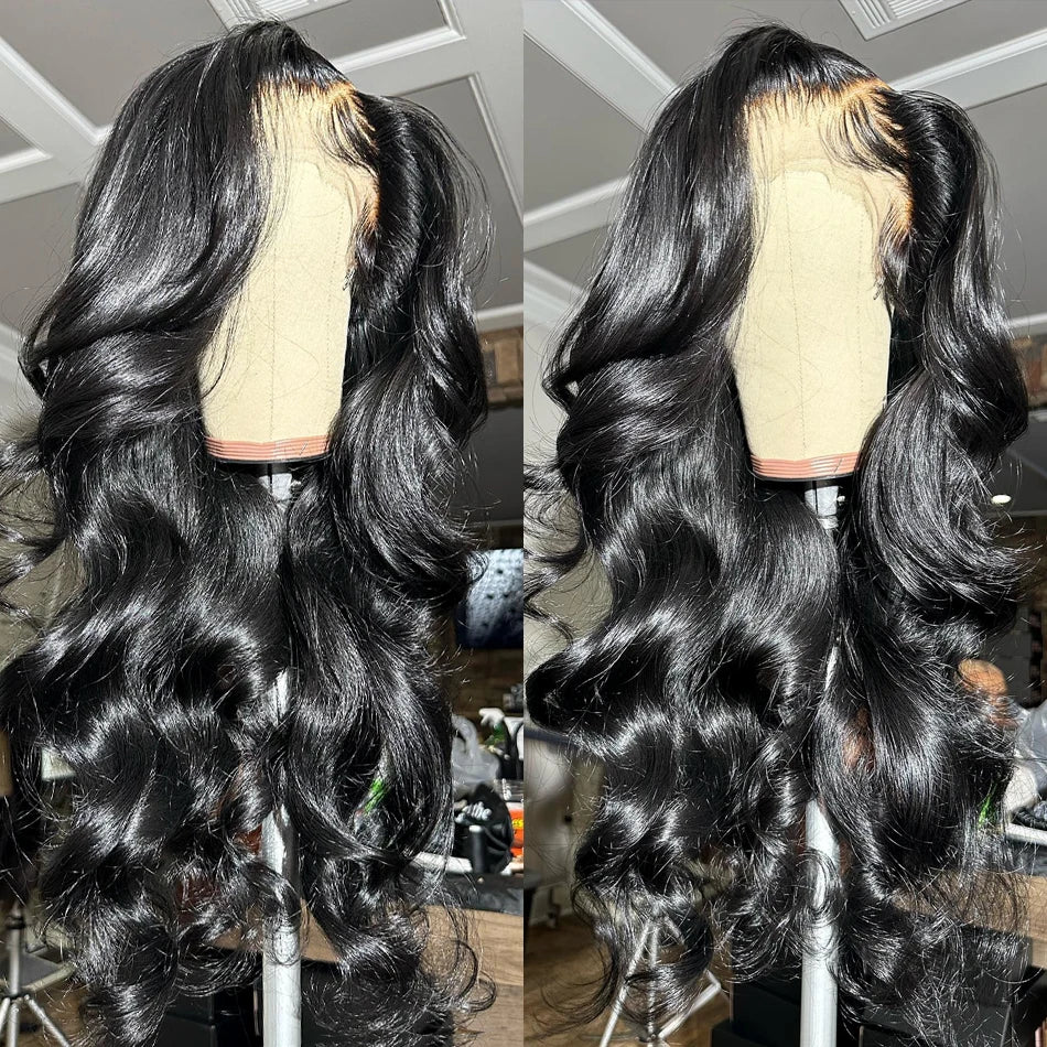 Body Wave 13x4 13x6 Transparent Lace Front Human Hair Wigs Brazilian Remy 40 Inch