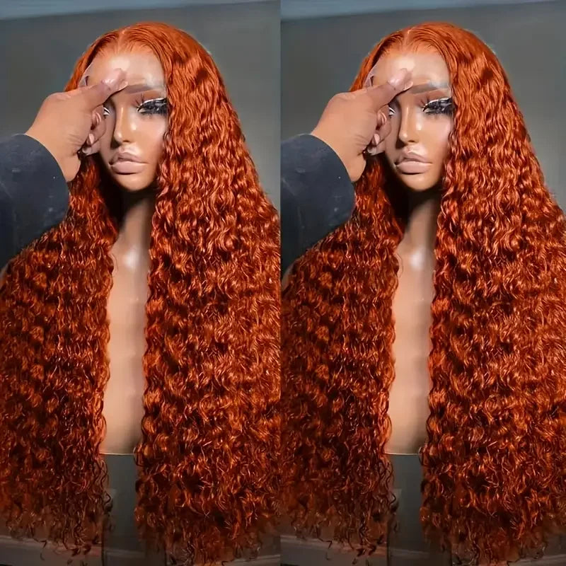 250 Density 350 Orange Ginger Curly Human Hair
