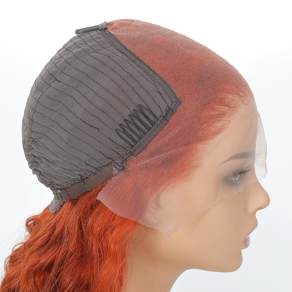 250 Density 350 Orange Ginger Curly Human Hair Wigs For Women 13x6 Hd Lace Frontal Deep Wave Wigs Brazilian Water Wave Color Wig