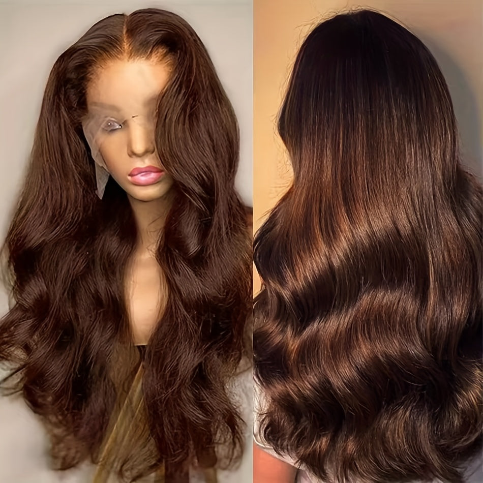 Chocolate Brown Lace Front Wig 13x6 Body Wave HD Lace Front Wigs Pre Plucked with Baby Hair Glueless Human Hair Wigs