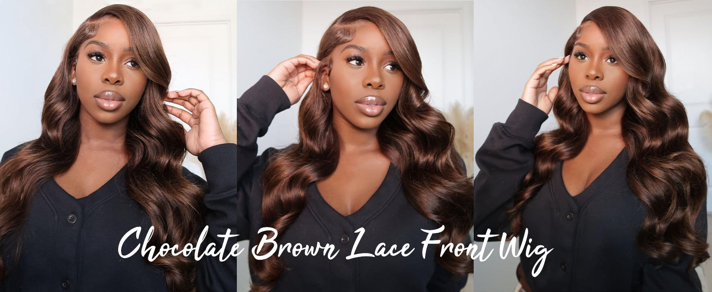 Chocolate Brown Lace Front Wig 13x6 Body Wave HD Lace Front Wigs Pre Plucked with Baby Hair Glueless Human Hair Wigs